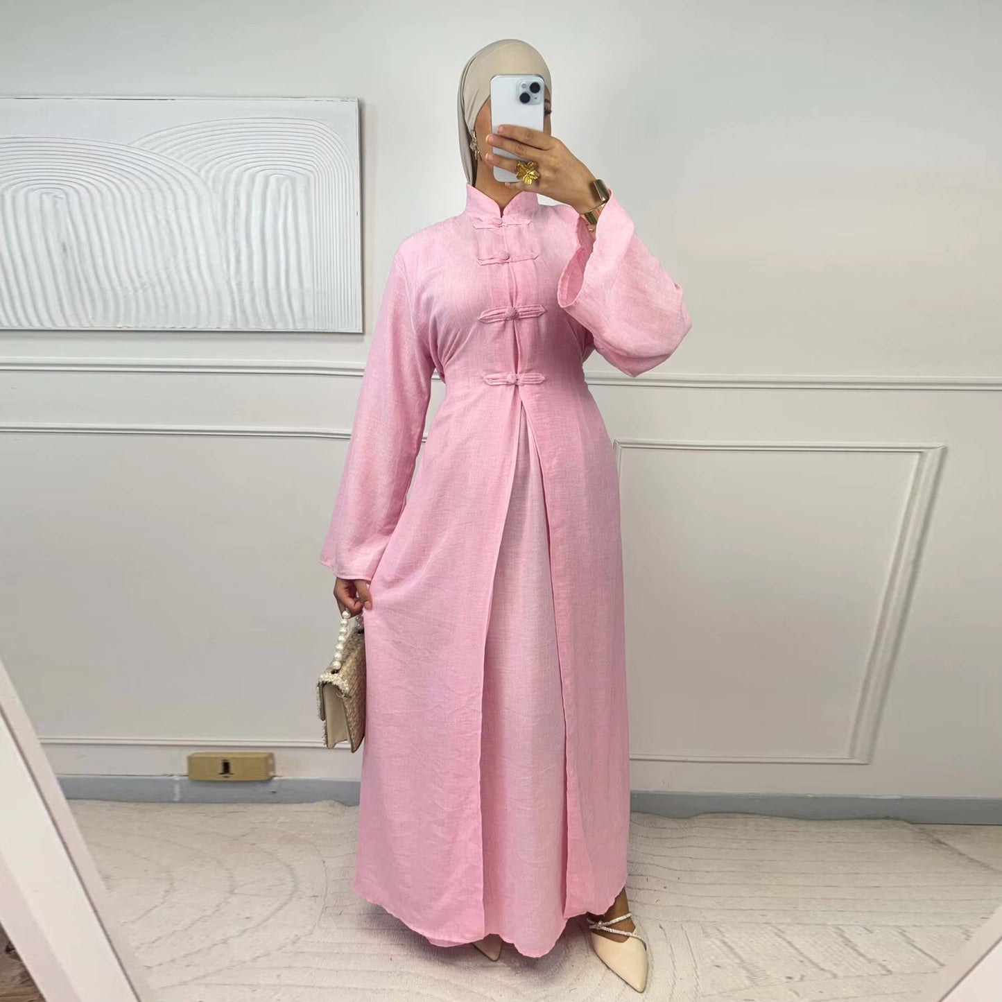Two-Piece Muslim Abaya – Outer & Inner Dress | Modest Eid Wear