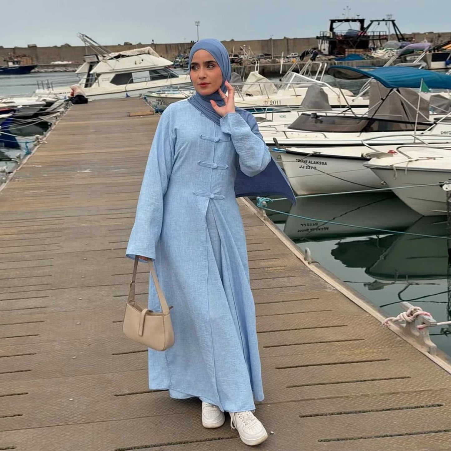 Two-Piece Muslim Abaya – Outer & Inner Dress | Modest Eid Wear