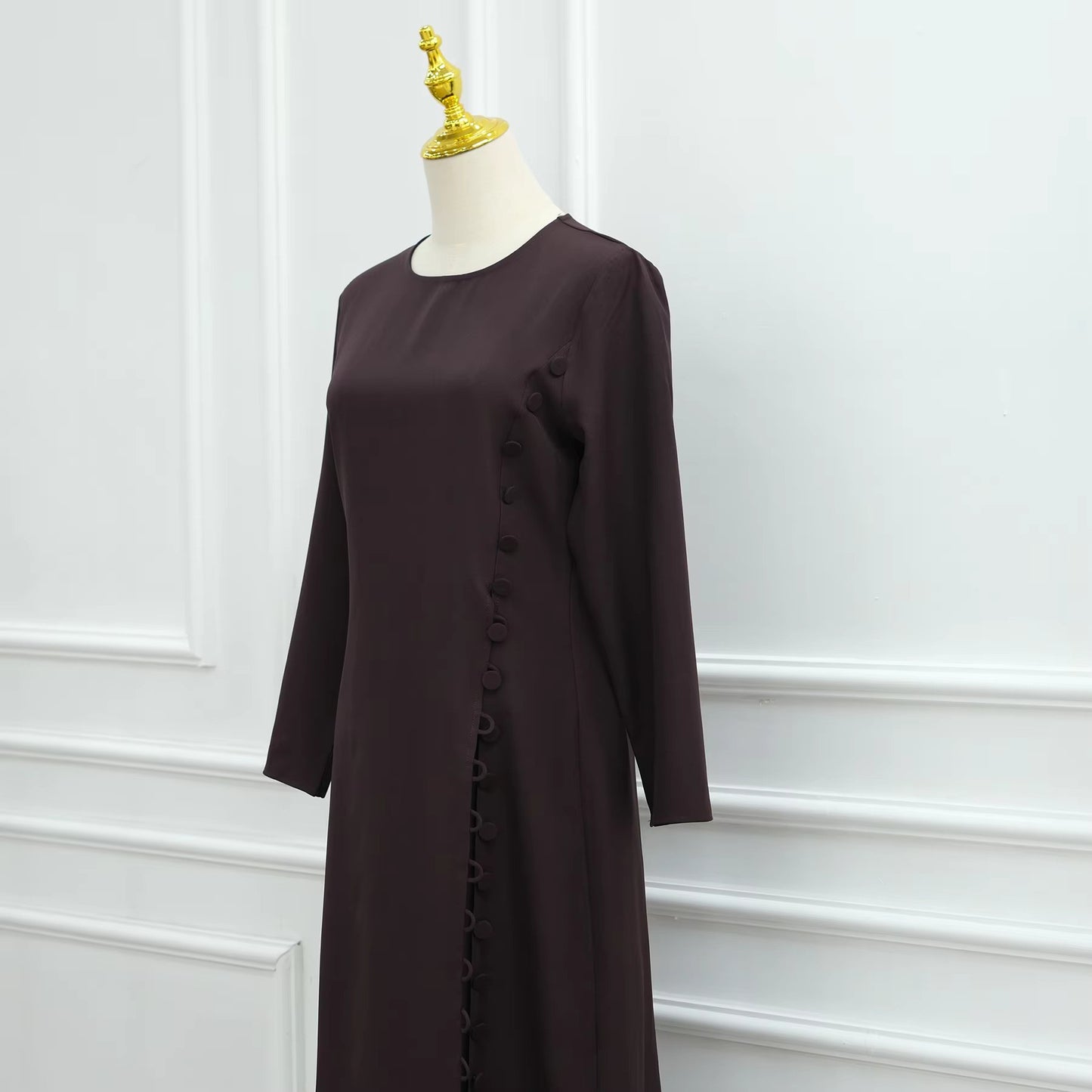 Two-Piece Abaya Set – Women Muslim Modest Eid Dress | Button Top & Pants