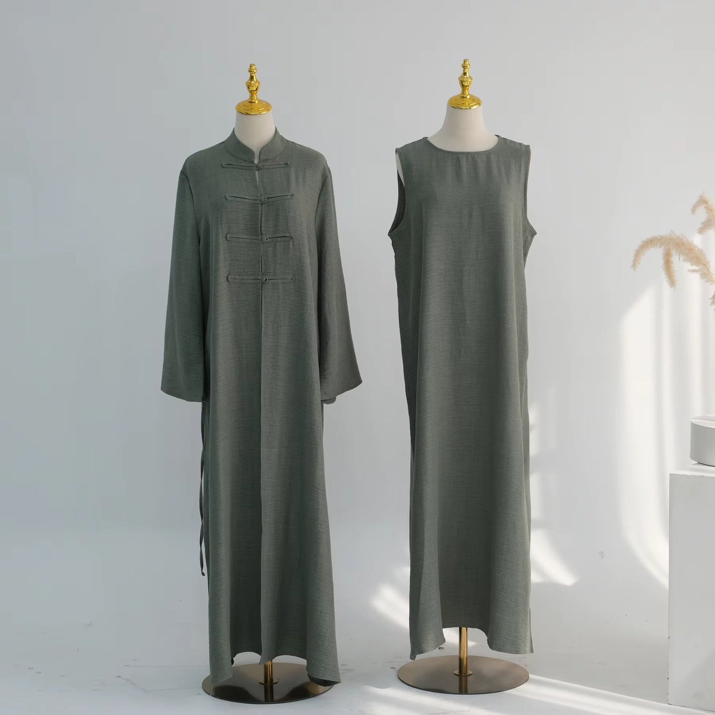 Two-Piece Muslim Abaya – Outer & Inner Dress | Modest Eid Wear