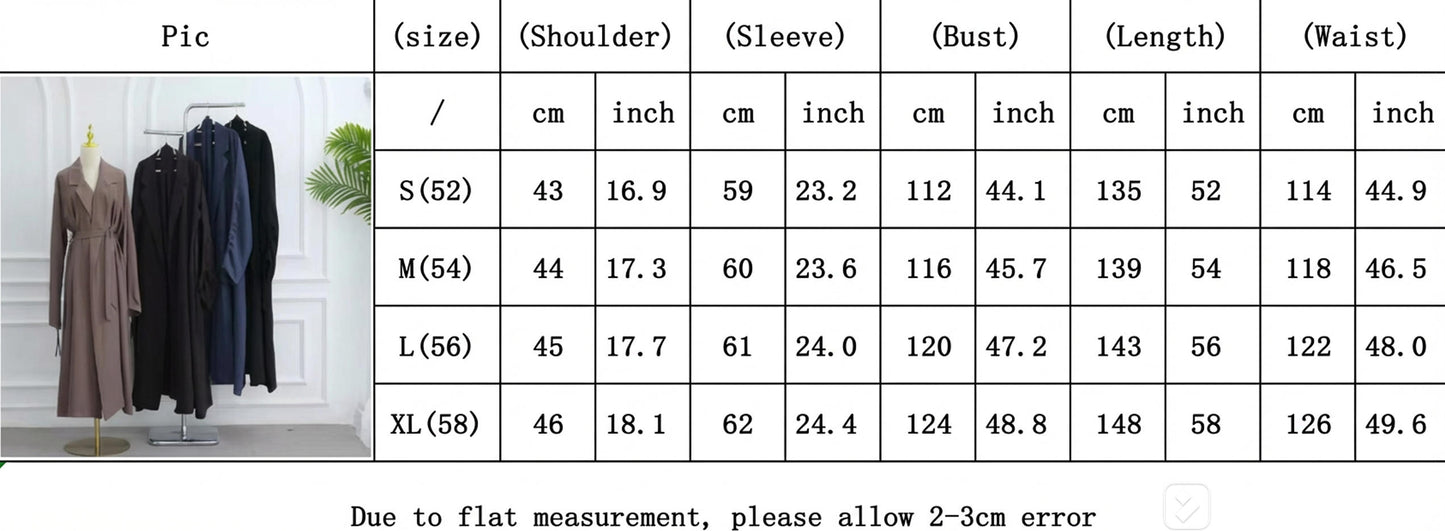 Abaya – Front Open Winkle Polyester Modest Islamic Dress | Nura Fashion